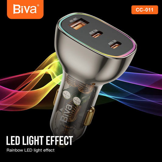 Rainbow Effect 3 Ports Car Charger