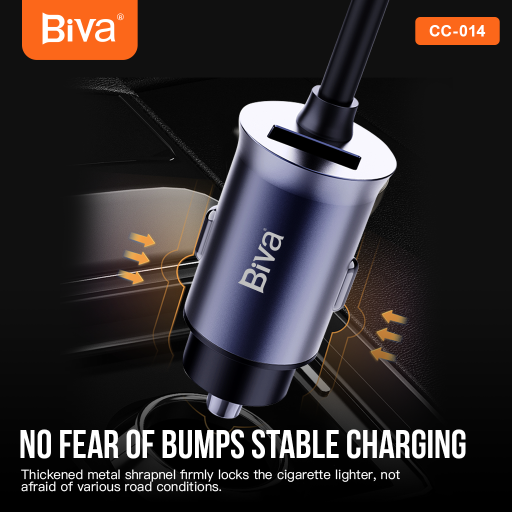 Hub Rear Extended Car Charger 5 Ports 107W